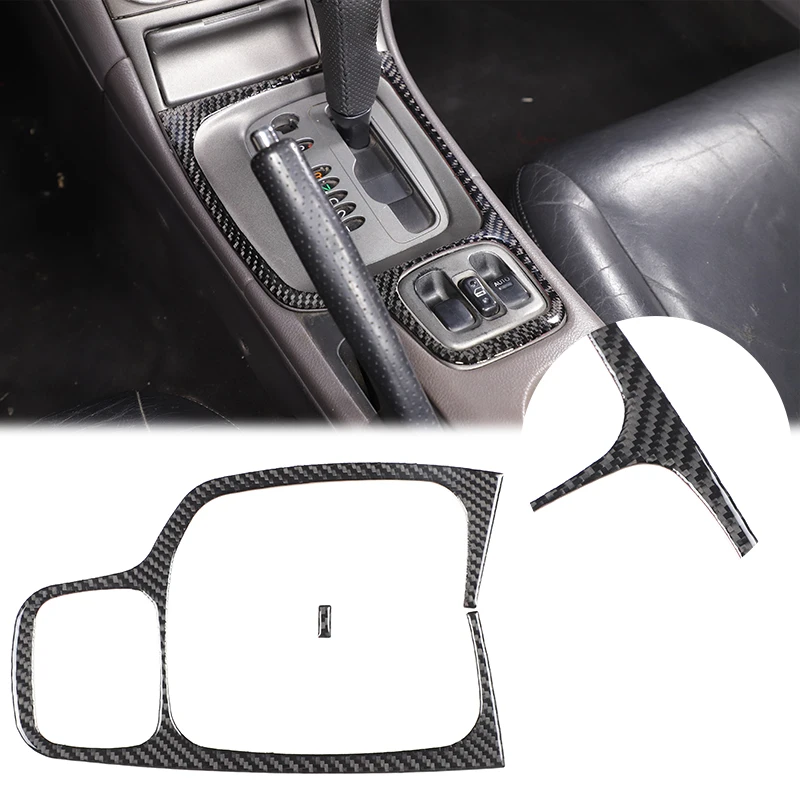 

Soft carbon fiber Car central control gear panel decorative frame sticker accessories Suitable for Toyota Celica 1999-2005