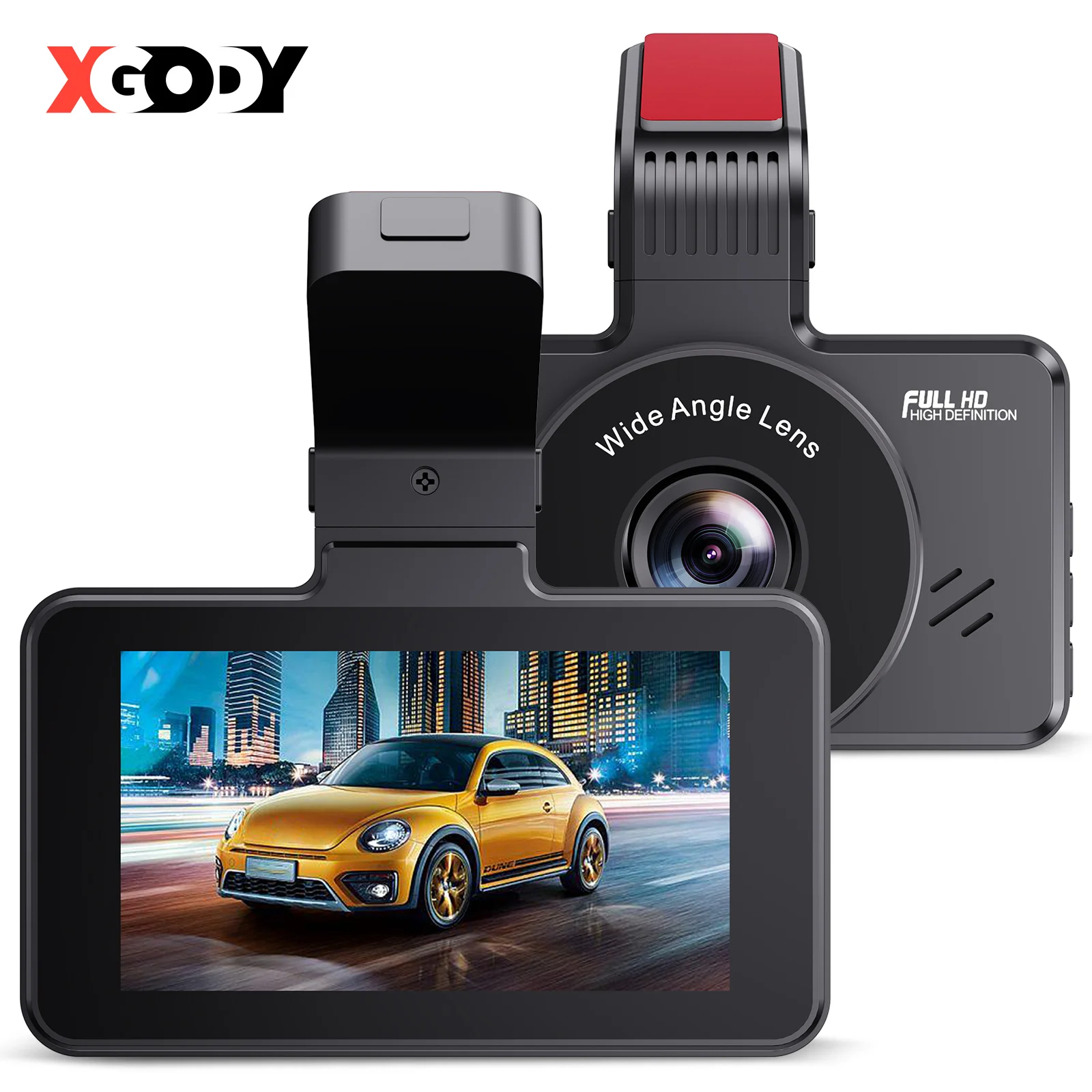 XGODY 3 inch Mini 1080P Dash Cam Car DVR Front and Rear Dual Lens Video Recorder