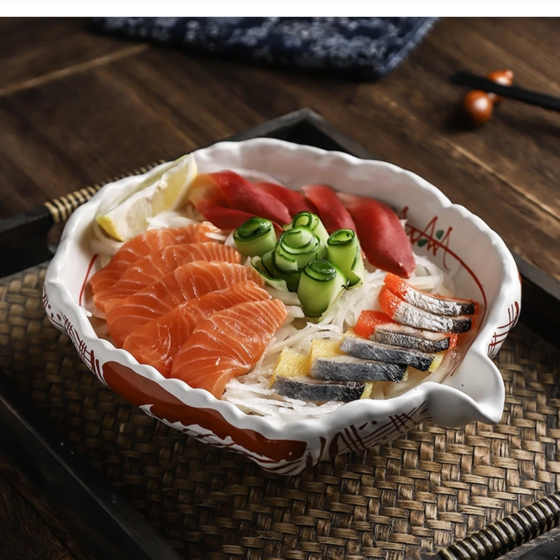 

10-дюймовый художественный узор, керамический кулинарный минималистичный нерегулярный сашими, суши особой формы