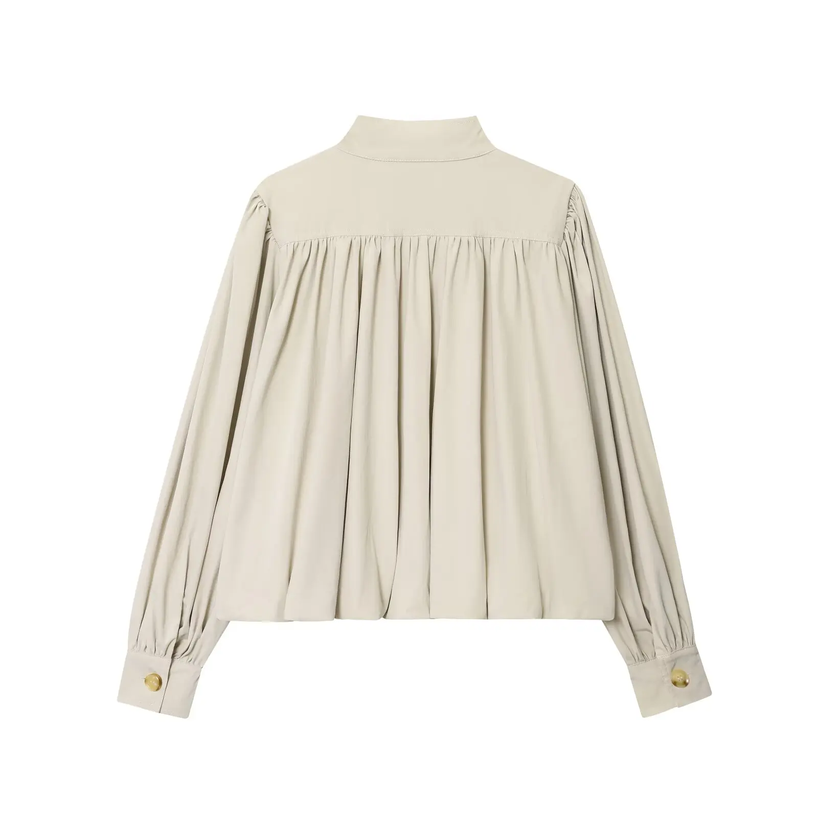 

Faionable High Collar Pleated Women's Jaet Versatile Design Autumn New Arrival Ladies' ort Outerwear Polyester Fiber