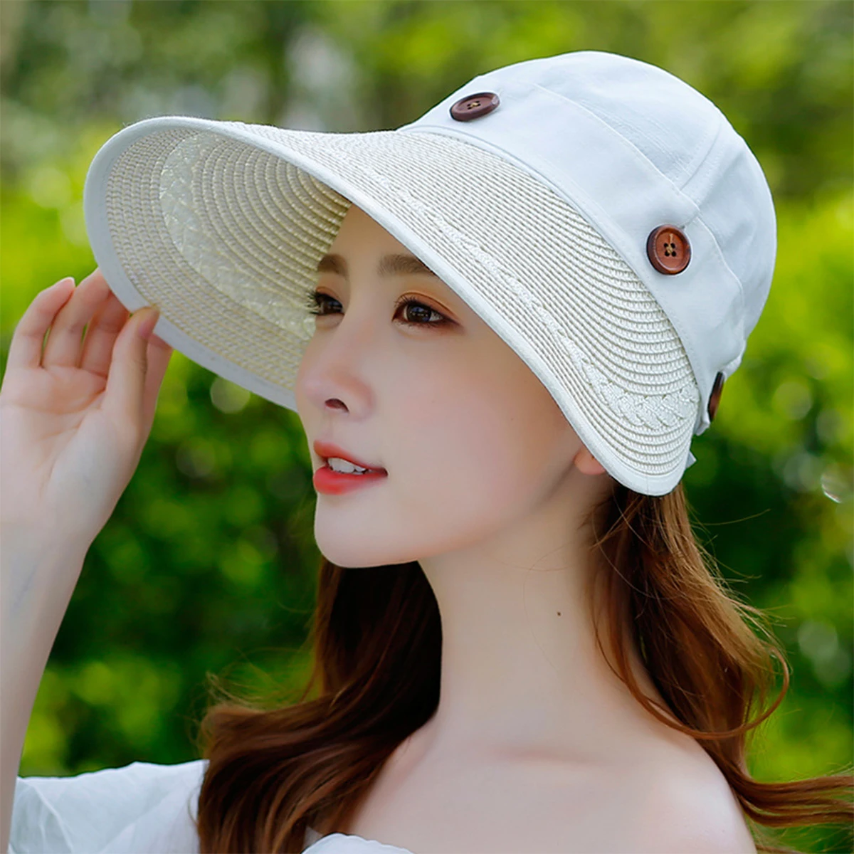 Big Brimmed Hat for Children Riding Bicycles in Summer Windproof Sun Hat for Sun Protection Outdoor UV Protection