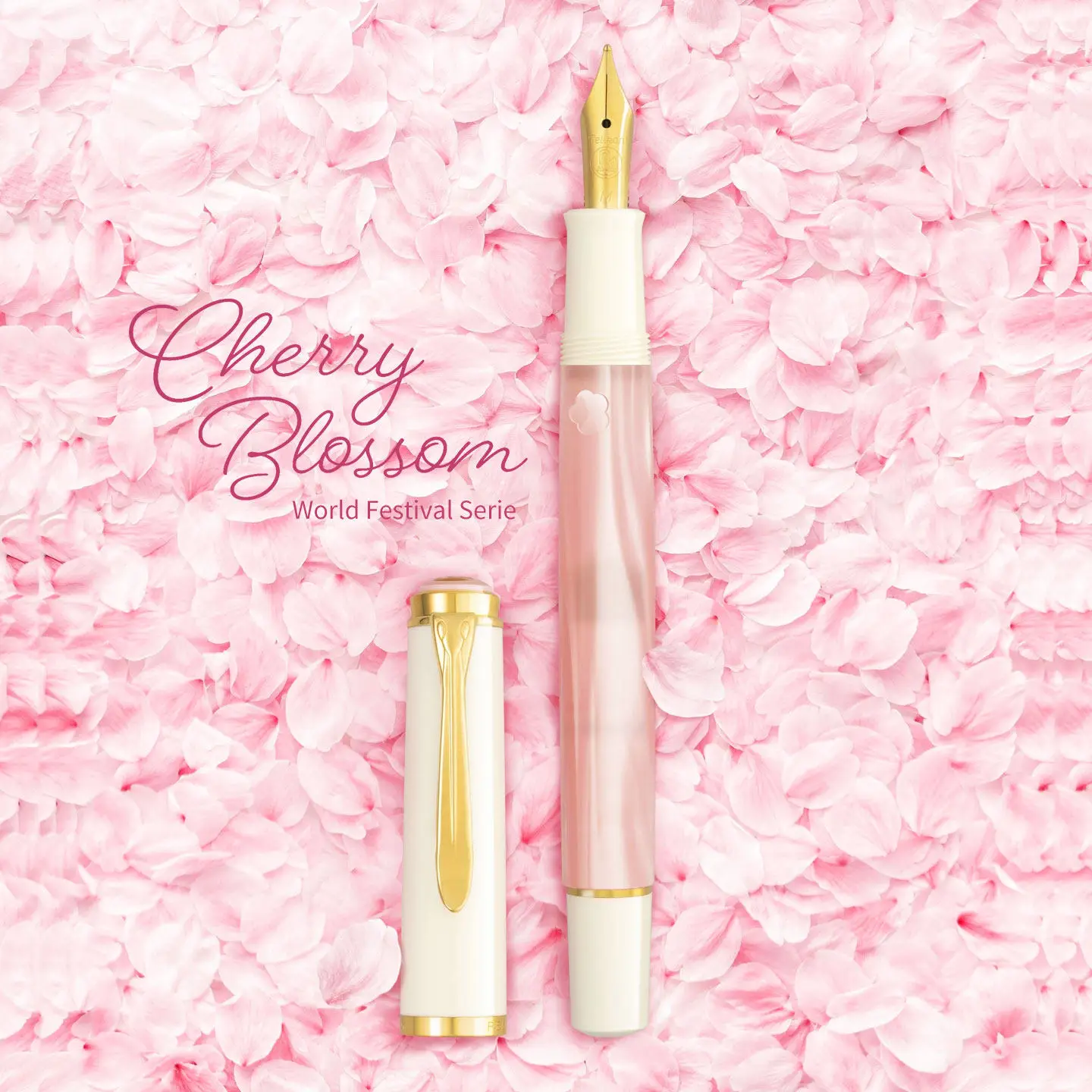 

2026 Original Pelikan M200 Classic Cherry Blossom Limited Pink 24K Gold Plated Nib Fountain Pen Writing Gift Box Pen