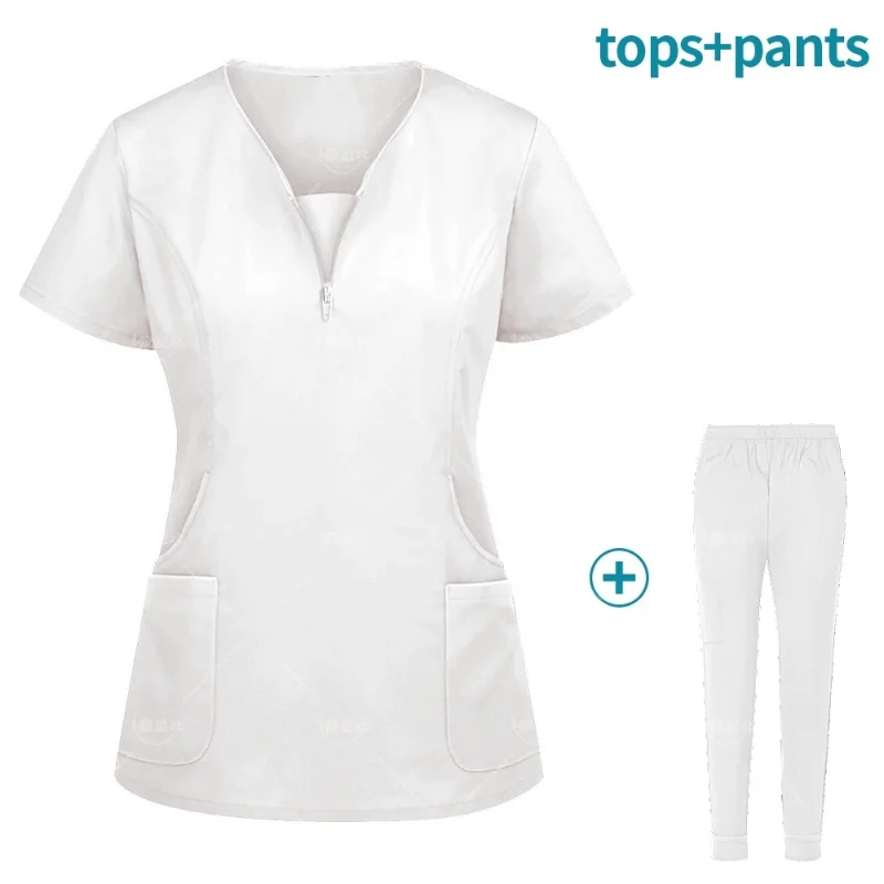 Vêtements de travail pour infirmière médicale et salon de beauté, ensemble de gIslande pour femme, haut et pantalon de spa, tunique de médecin infirmier, générateurs trempés, uniformes cliniques