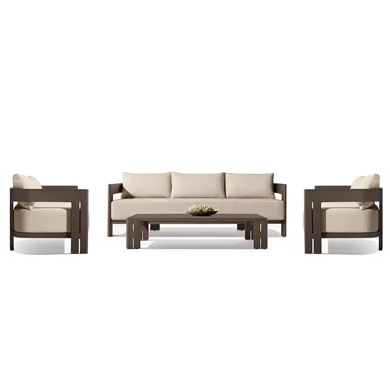 Outdoor Aluminum Alloy Sofa Set Modern Design Eco-Friendly Durable Waterproof Weather Resistant Courtyard Outdoor Furniture
