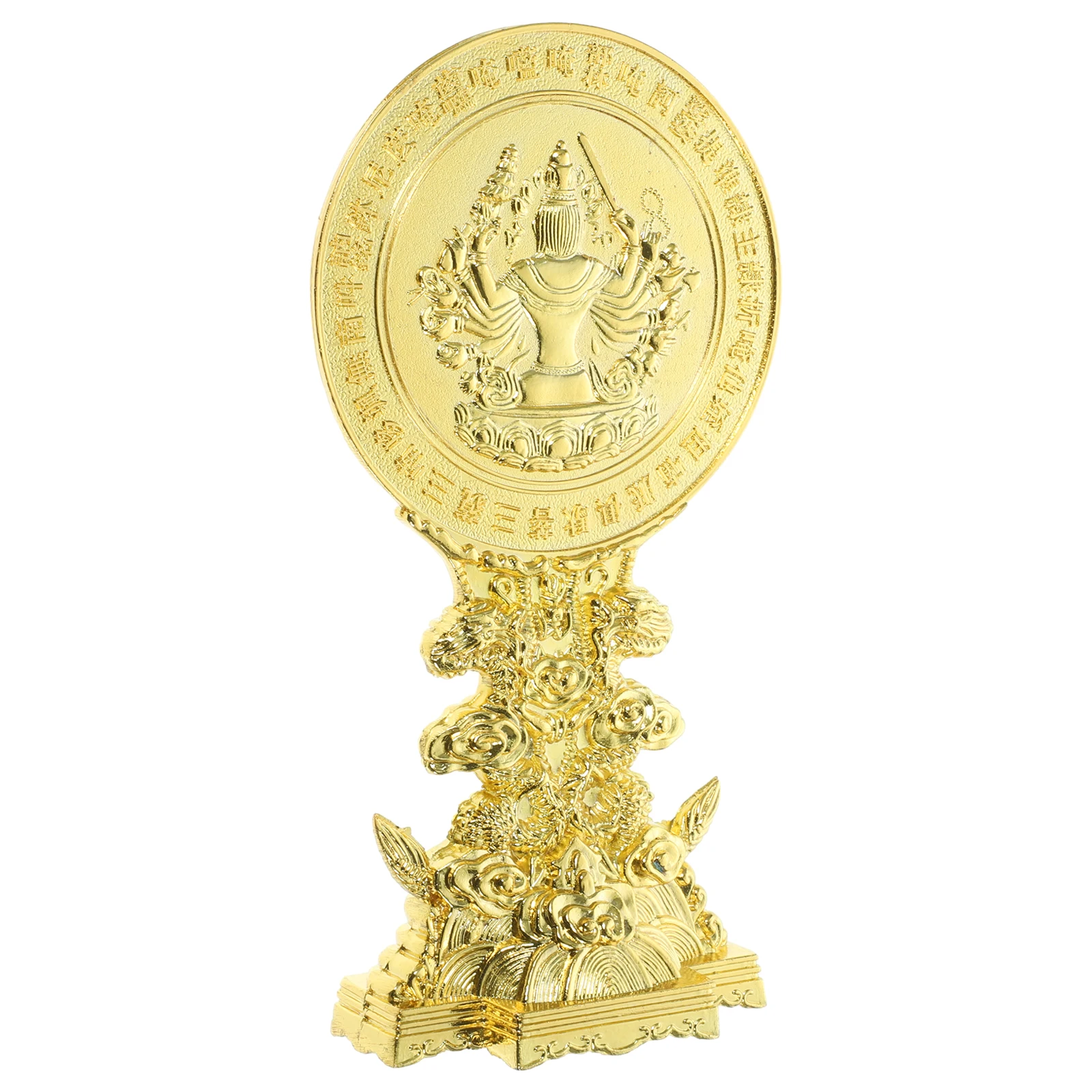 

Buddhism 20cm Copper Alloy Indoor Statue Decor Desktop Living Alloy Mirror Room nament Copper Mirror Decor Fortune