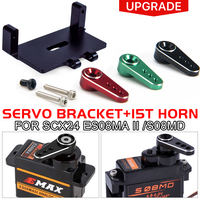 Metal Servo Mount 15T Arm for 1/24 RC Crawler Axial SCX24 Jeep Gladiator Upgrades Emax ES08MA II Servo Bracket Horn