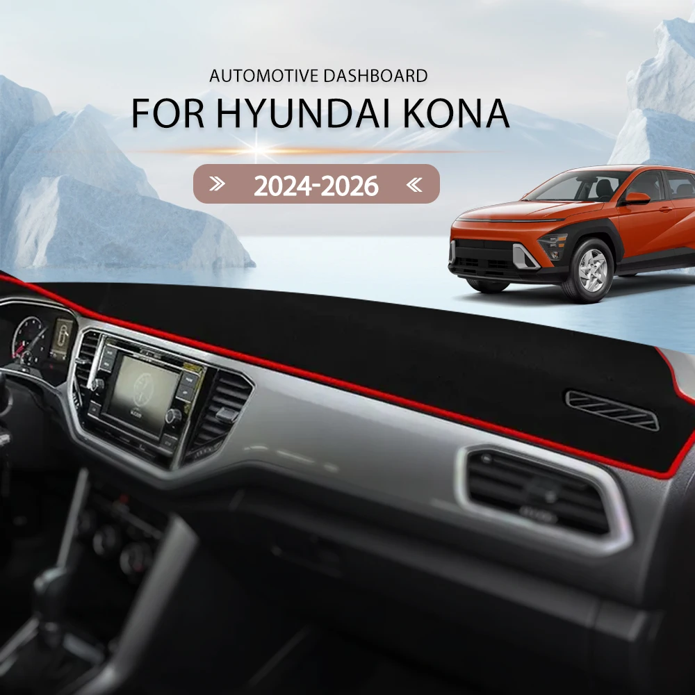 For Hyundai Kona 2024 2025 2026  Dash Mat Sun Shade Anti-UV Carpets Car Accessories Car Dashboard Cover