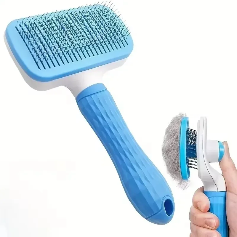 Pet Hair Knot Cutter Stainless Steel Pin Comb Deshedding Brush Cat Dog Grooming Dematting Undercoat Rake Home Salon Daily Tool