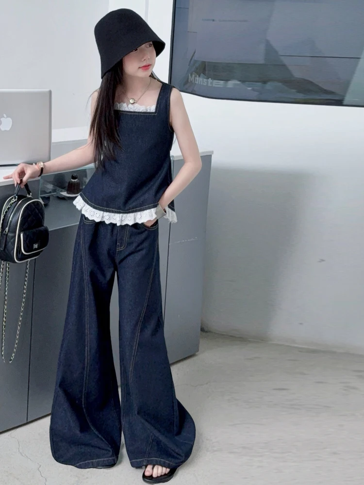 girls-summer-casual-sleeveless-vest-and-wide-leg-pants-two-piece-set-parent-child-outfit-lightweight-breathable-quick-dry
