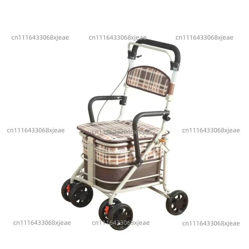 The elderly go out to buy food, shopping trolley, elderly products, light transportation, home can sit folding cart
