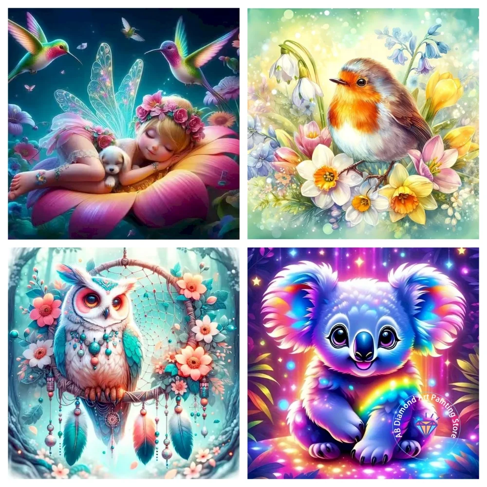 

Animal Bird Flower AB Diamond Painting Kit Square Round Diamond 5D DIY Mosaic Handmade Art Adult Exquisite Gift Home Decor