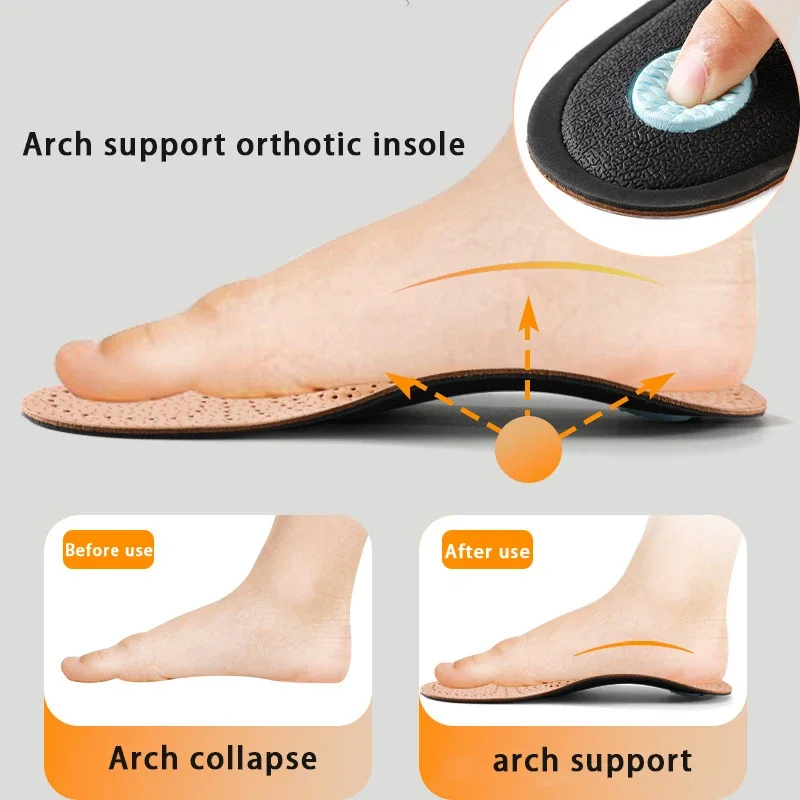 1/2 زوج أقدام مسطحة قوس دعم تقويم العظام النعال الجلدية تنفس النعال اللاتكس امتصاص الصدمات الحذاء وحيد لينة الراحة بطانة حذاء #4