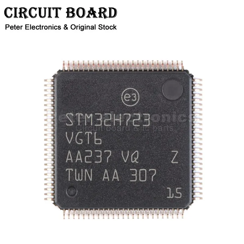 Microcontroladores de CPU disponibles, STM32H723VGT6 STM32H723 VGT6 LQFP-100 1MB 564KB FLASH 80 1,71 V ~ 3,6 V 550MHz, 1 piezas