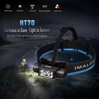 IMALENT HT70 Full Metal Torch LED Head Lamp USB-C Rechargeable Headlamp 3500Lumen Triple Light Source Headlight Built-in Battery