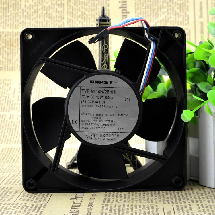 West Germany Prpst Typ 5214n28HHI 27V 12.2W 450mA 12738 Cooling Fan