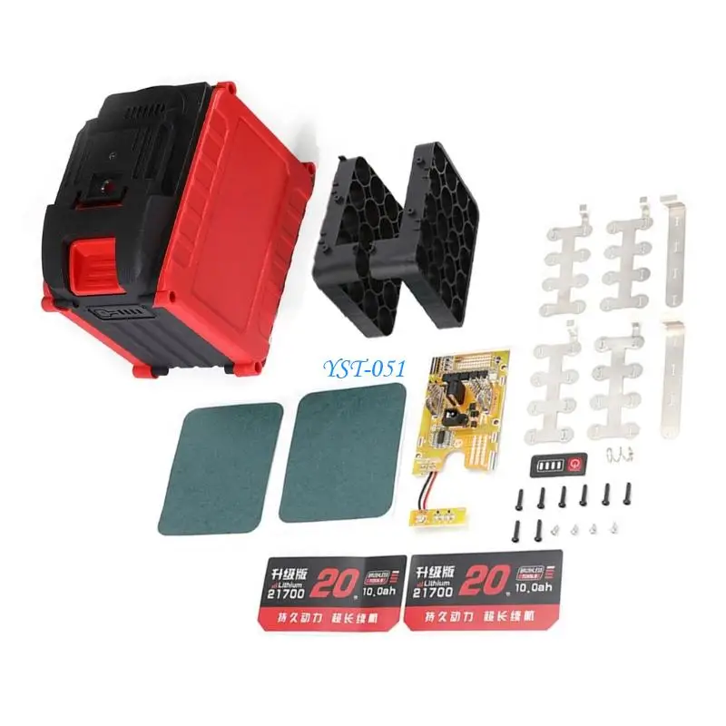 E15A ABS Shell 5/10/15/20 Slot Power Tool 21700 Battery Pack With Protections Board