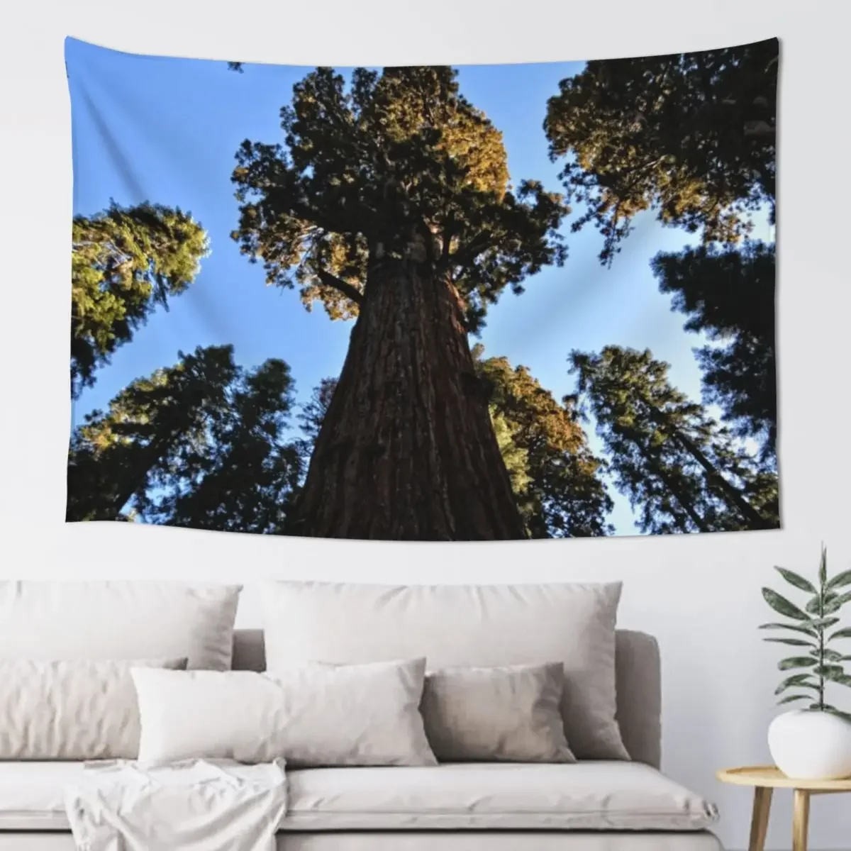 General Sherman Redwood Tree in Sequoia National Park in California Travel Trees Tapestry Decoration For Rooms Tapestry