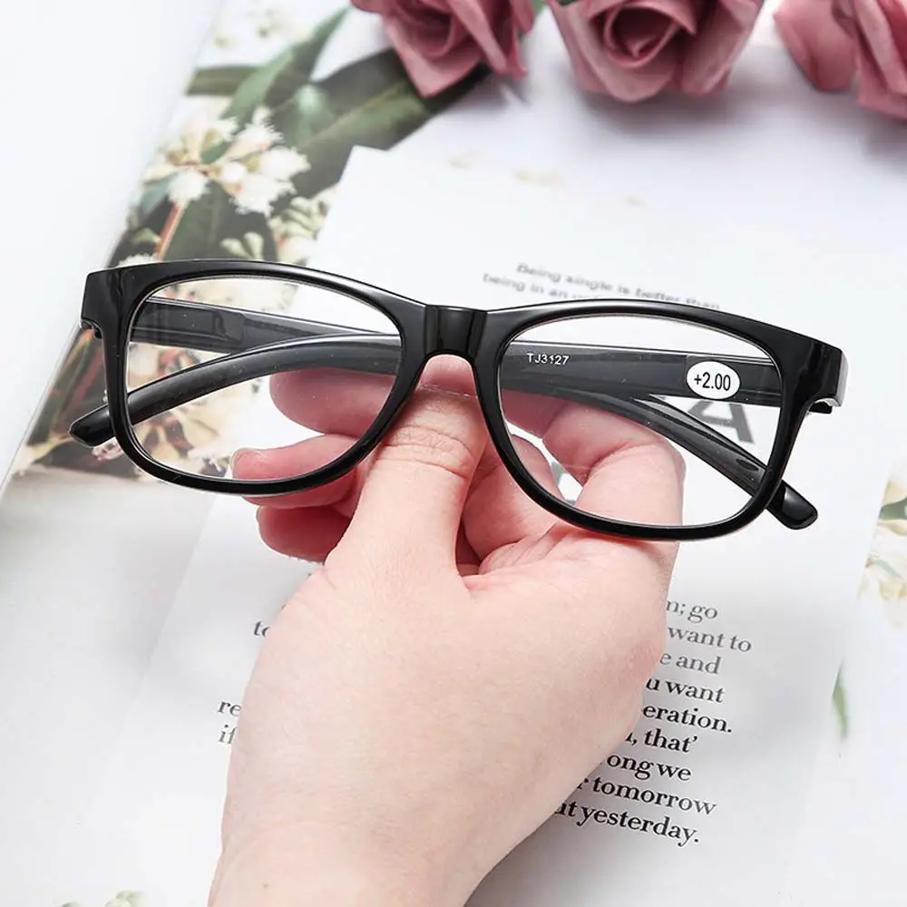 

For Men For Parents Resin Square +1.0~+4.0 Black Frame Women Reading Glasses Presbyopic Glasses Anti-Radiation Reading Glasses