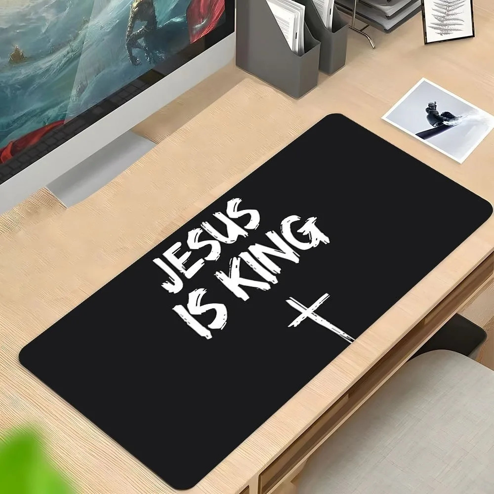 Cross-shaped game mouse pad, anti-slip rubber bottom, washable desktop pad, Christian religious office desk accessory