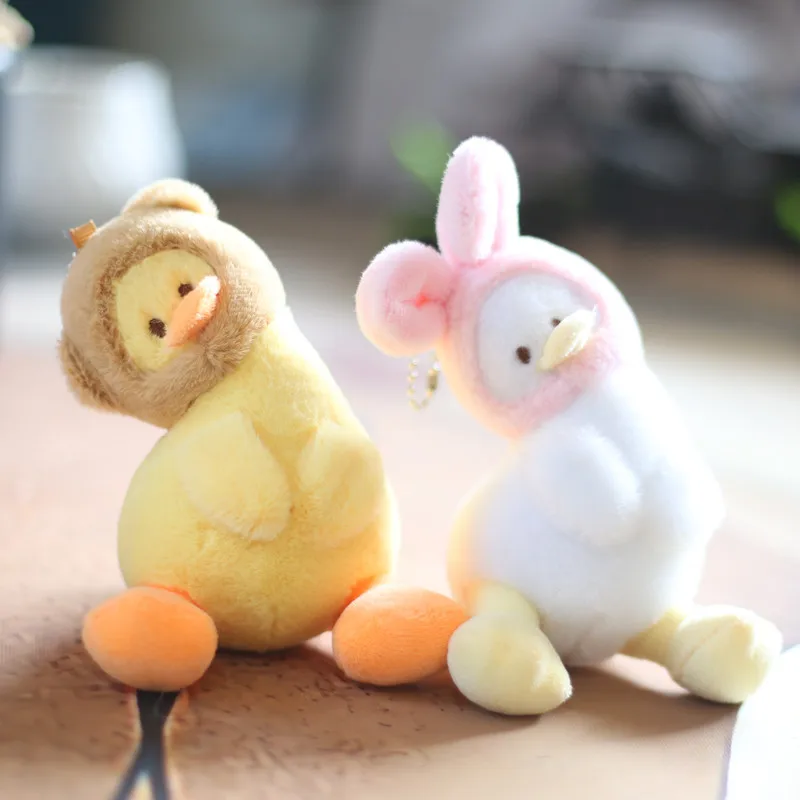 Cute and Cute Crooked Head Duckling Pendant Plush Toy Duckling Doll Bag Pendant Keychain Doll Keychain Cute