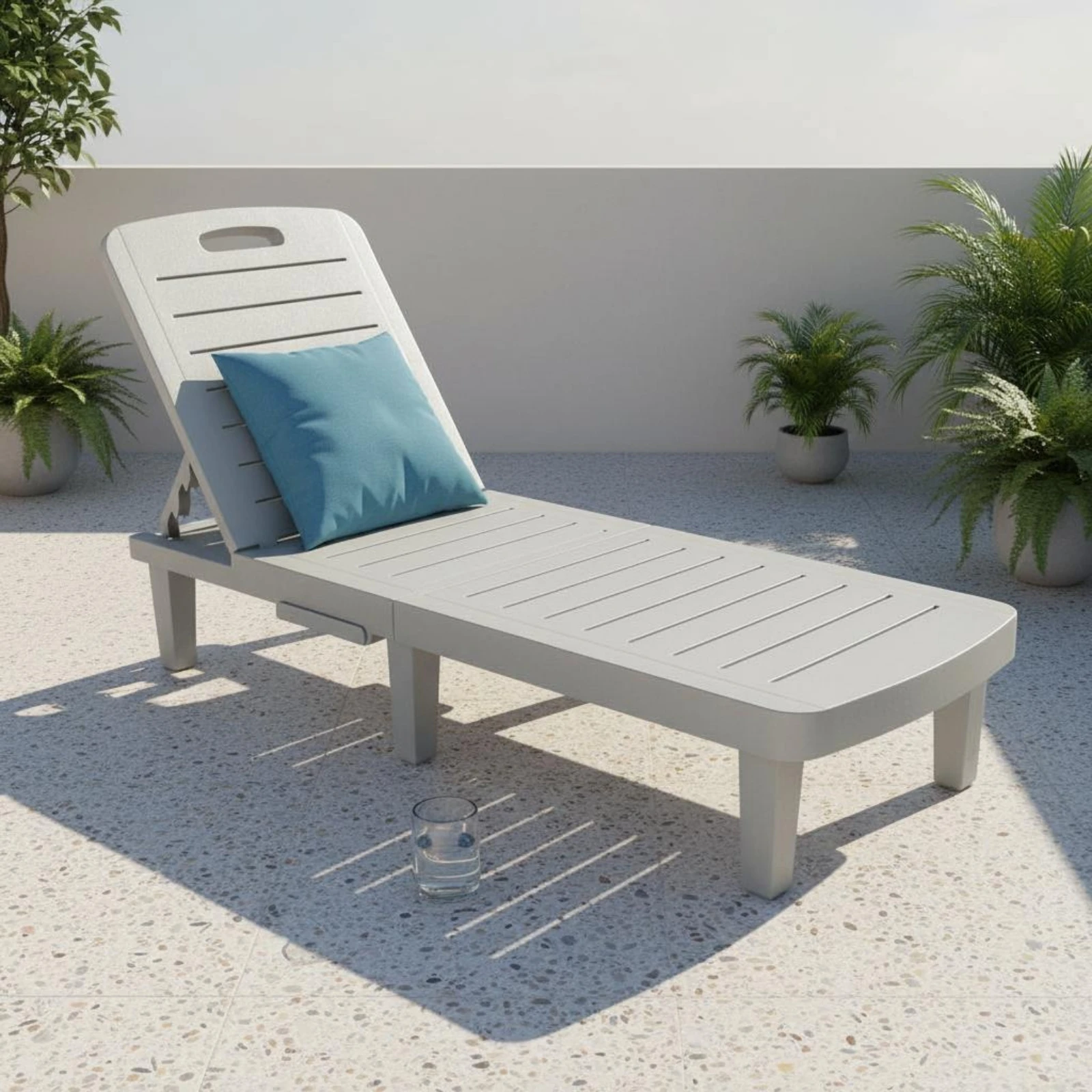 Adjustable Chaise Lounge Sunbathing Pool Lounger Pool Lounge Chair Weather Resistant Outdoor Furniture Quick Dry for Poolside view 5
