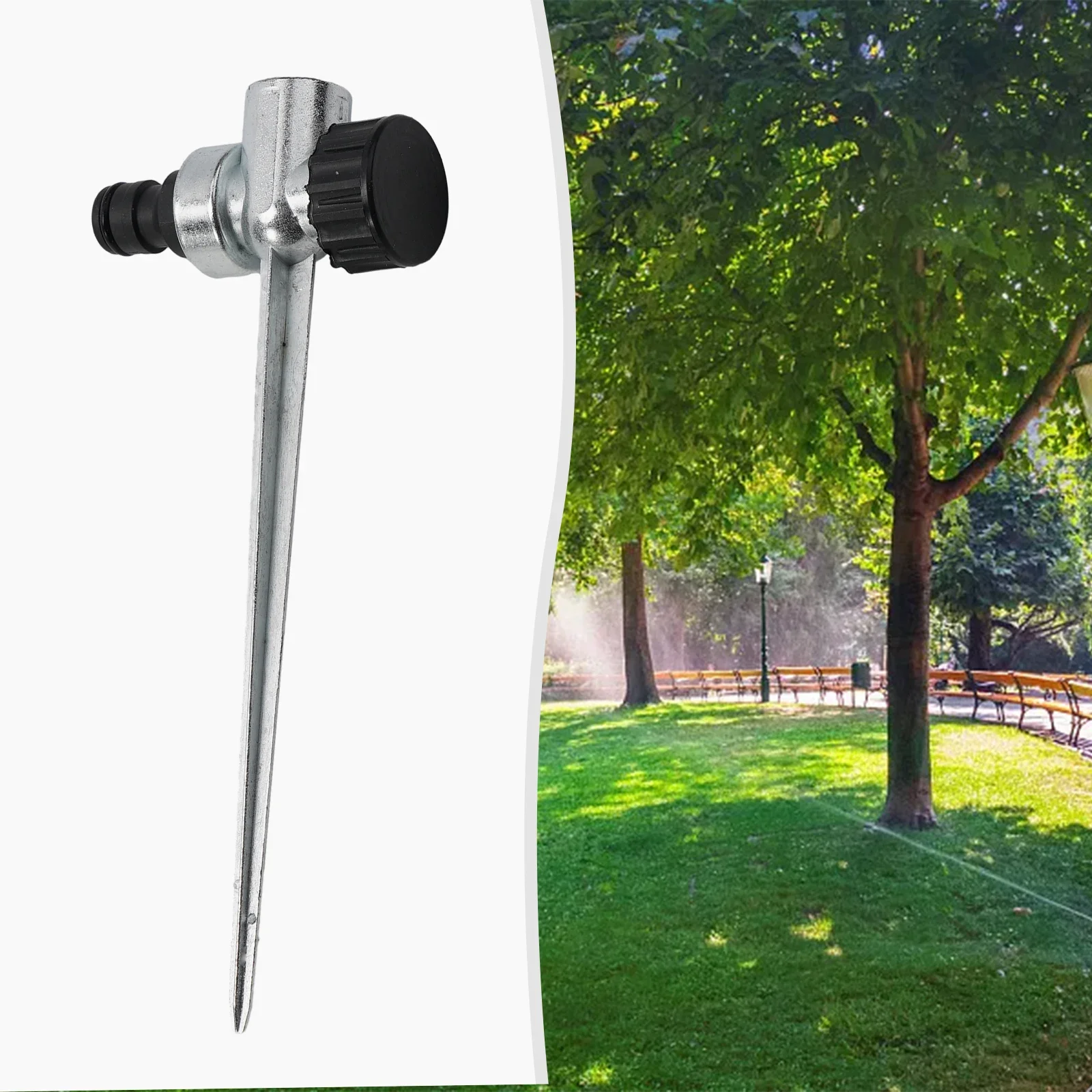 

Garden Sprinkler 1/2Inch Zinc Alloy Lawn Sprinkler Spike Base Water Flow Thru Irrigation Yard Garden Agriculture Watering Nozzle