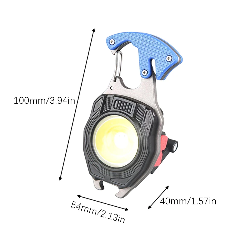 LED Flashlight Portable Multifunctional Mini Keychain Lamp USB Rechargeable Work Light Strong Torch Camping Outdoor Lantern