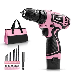 HILDA Electric Drill 12V Cordless Drill Electric Screwdriver Mini Wireless Power Driver DC Lithium-Ion Battery