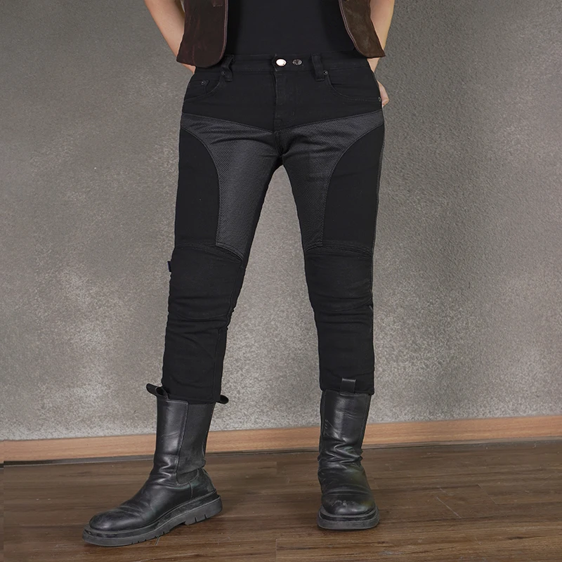 

Special Offer Uglybros Women Motorcycle Riding Pants Motorbike Race Pantalones Protecciones Jeans Moto