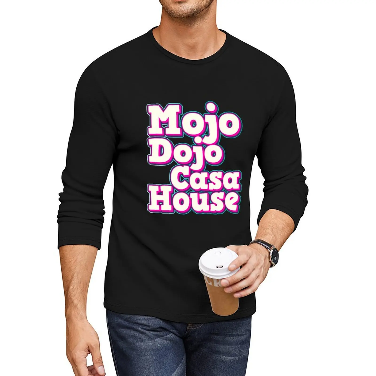 

Mojo Dojo Casa House Long T-Shirt funny t shirts black t shirts kawaii clothes custom t shirt oversized shirts for men