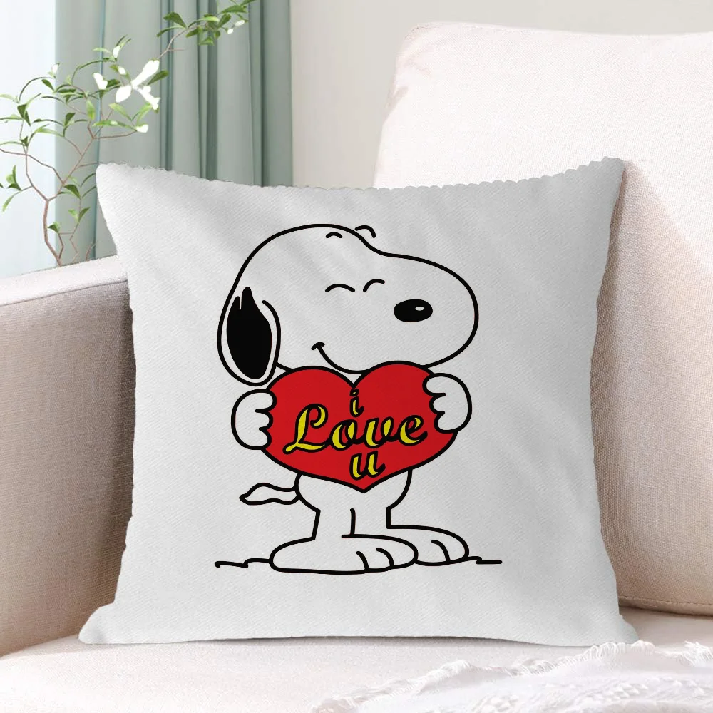 Throw Pillow Covers Snoopy Home and Decoration Personalized Gift Decorative Pillows for Sofa Cushions Cover Cushion 45x45 Gifts