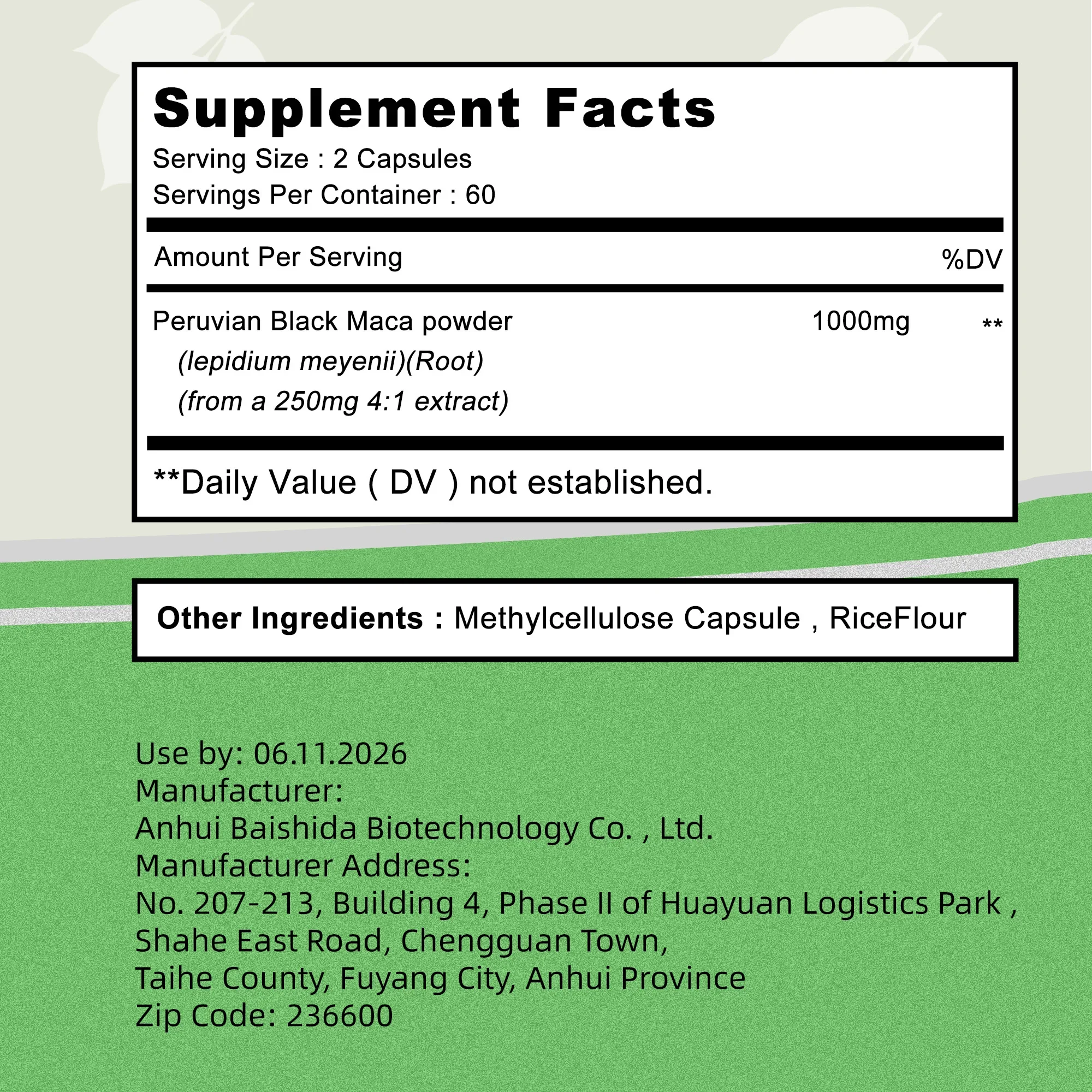 Black Maca - زيادة الحجم والتحمل، وتحسين الحيوية، وتخفف التعب - 120 كبسولة #2