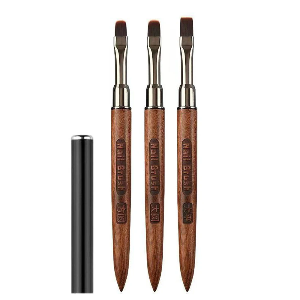 Wood Gel Painting Brush Nail Construct Acrylic Brush for Manicure DIY Builder Tool Brush Pen Professional Gel Tip Extension Pen