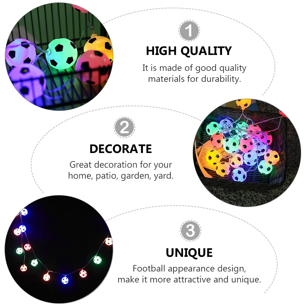 

Festival Football String Light 10 Leds Decorative LED Lamp No Fairy String Light Party Bedroom Garden Yard
