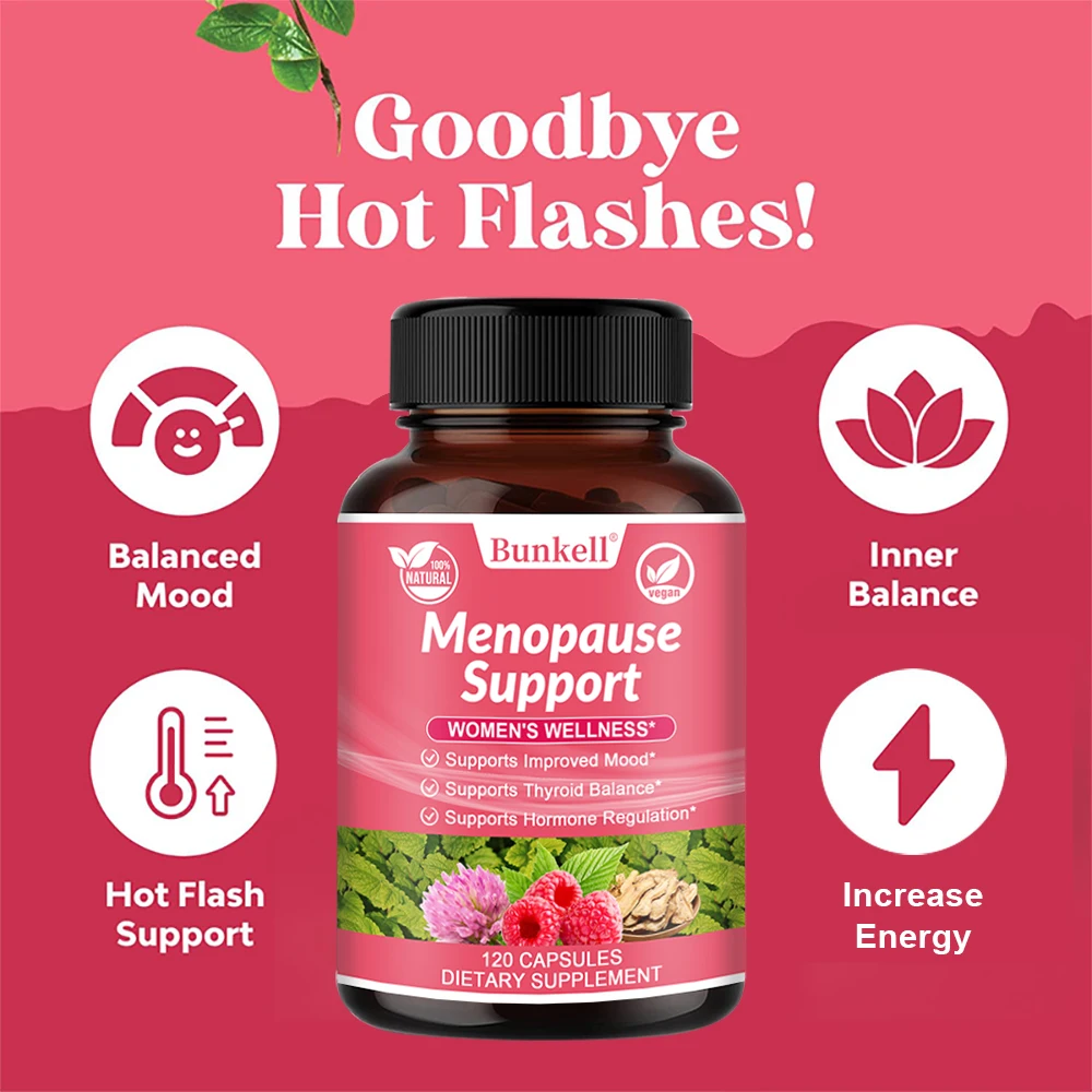 Menopause Supplements for Women - Night Sweats & Hot Flashes Relief - Black Cohosh, Chasteberry & Dong Quai for Menopause Relief