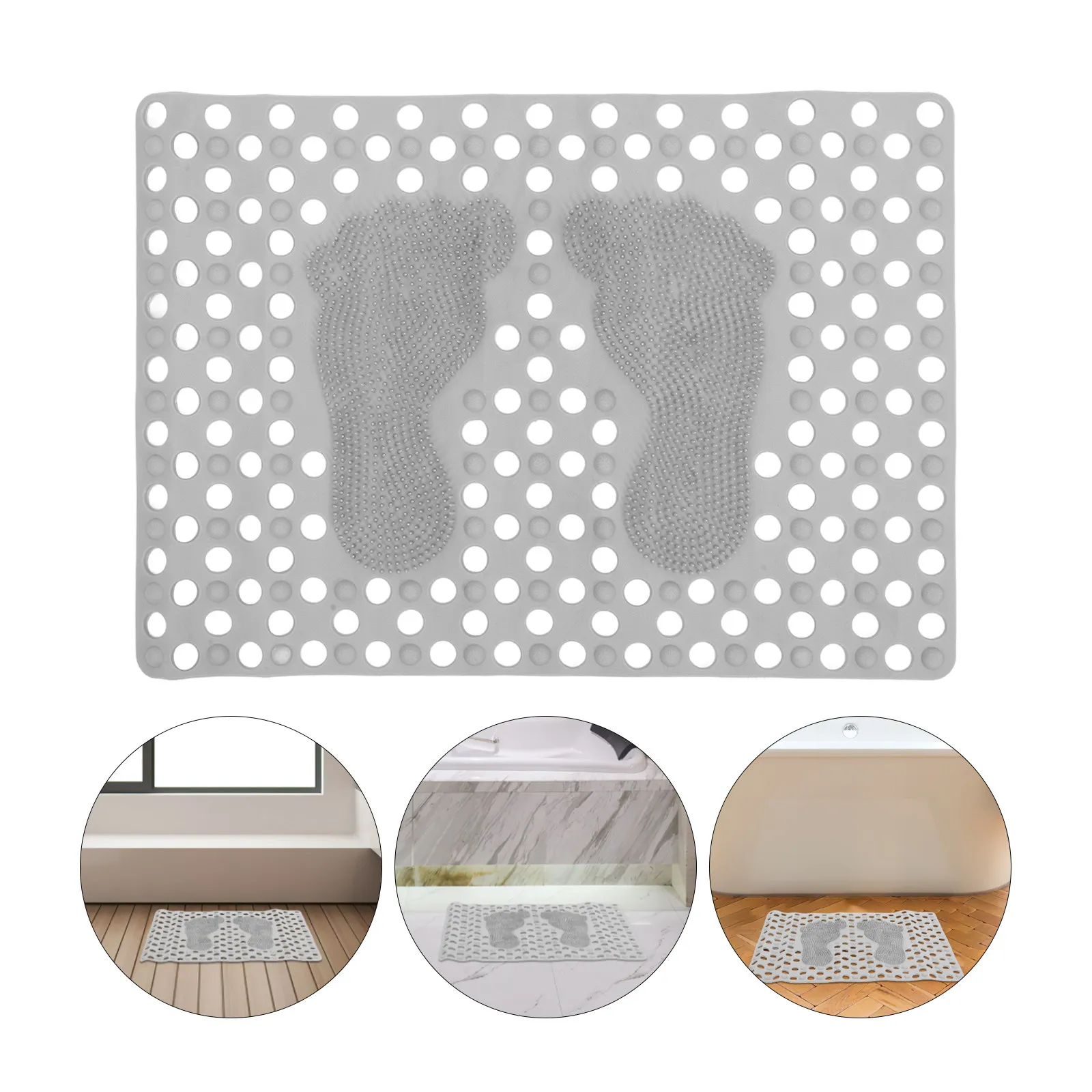 Nonslip Massage Foot Cushion Shower Mat Bathtub Non-Skid Floor Pad Suction Cup Bathroom Floor Cushion Mat Foot Pad for Bathroom