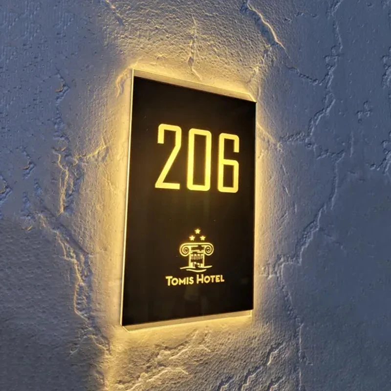 

Customize Door Signs Hotel Door Plate Illuminated Signage Door Number Plates Hotel Room Number House Number Stainless Steel