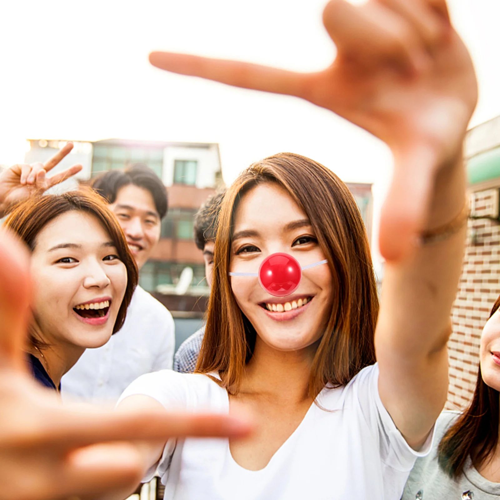 

12pcs Glowing Clown Nose Red Plastic Light-Up Party Nose For Halloween Christmas Costume Balls Festival Decor Props