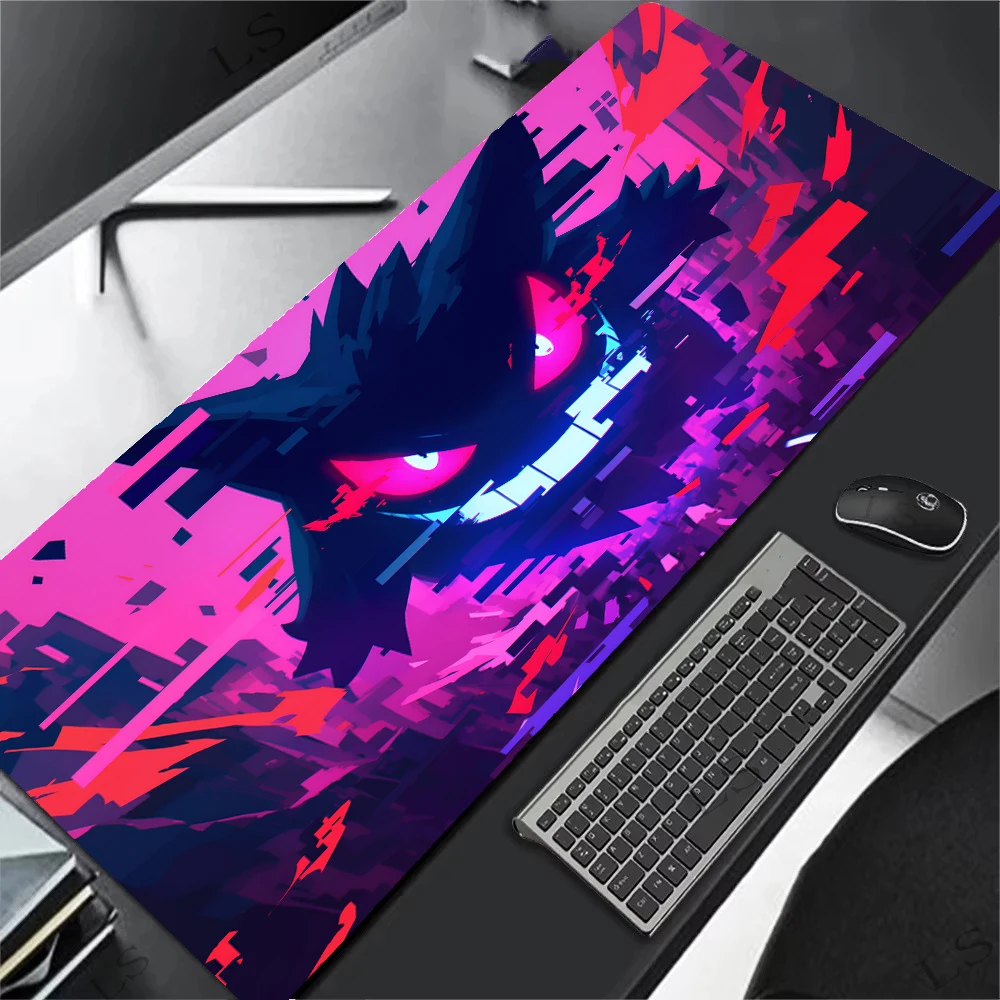 900x400 Mauspad Computer Speed Japan Anime E-Sports Teppich XXL Laptop Tastatur P-pokemonS G-gengar Mauspad Büro Schreibtischunterlage