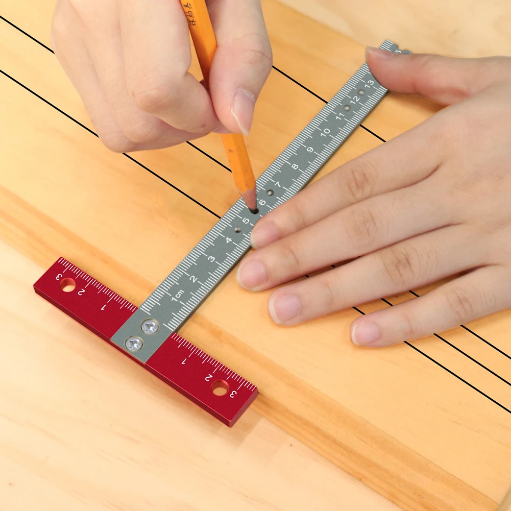 

T-Shaped Square Ruler Aluminum Alloy For Carpentry DIY Small Projects 90°Ruler T-Shaped Square Ruler