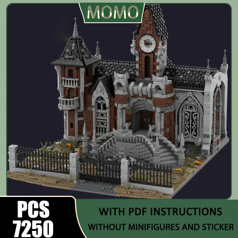 

Famous Scene Model Moc Building Blocks Asylum - Mansion Model Technology Brick Assembly Construction Christmas DIY Toys Gift