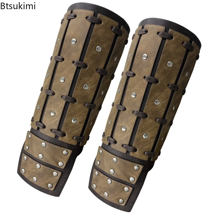Medieval Viking Long Strip Rope Through Wrist Protector Knight  Samurai Arm Guard Armor COSPLAY Stage Costume Accessoires Props