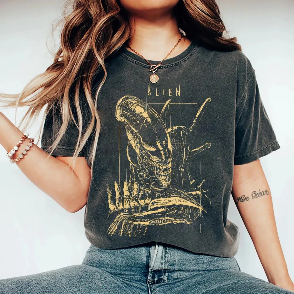 Alien Xenomorph Sci-Fi Horror Shirt: Alien Movie Fan Merch Clothing Short Sleeve Shirt Unisex Men Women All-Season Clothing