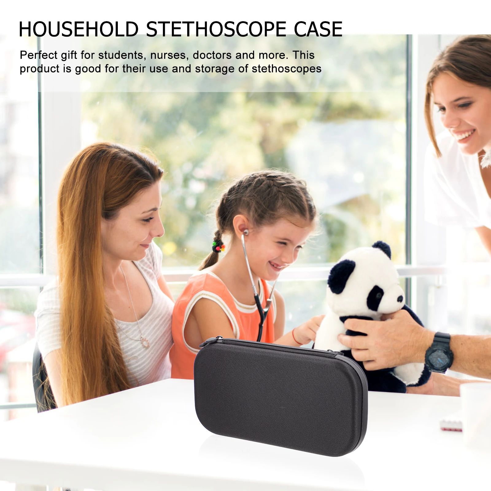 

1pc Stethoscope Case Bag Organizer Mesh Pocket Nurse Accessory Portable Lightweight Eva Cover Protector For Medical Teaching