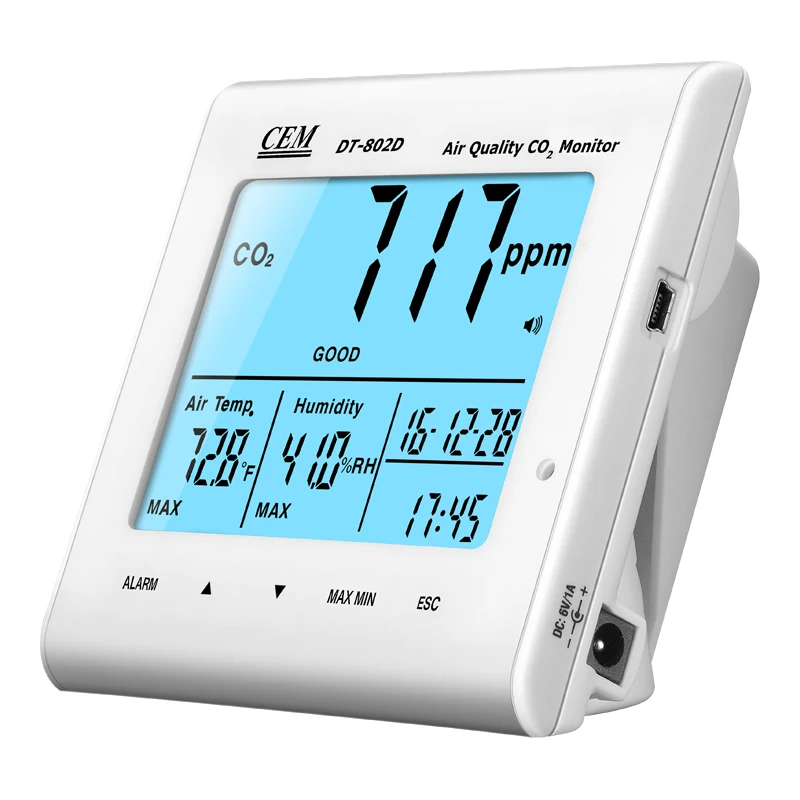 

CEM DT-802D Desktop Indoor Air Quality CO2 Monitors Detector Carbon Dioxide Meter