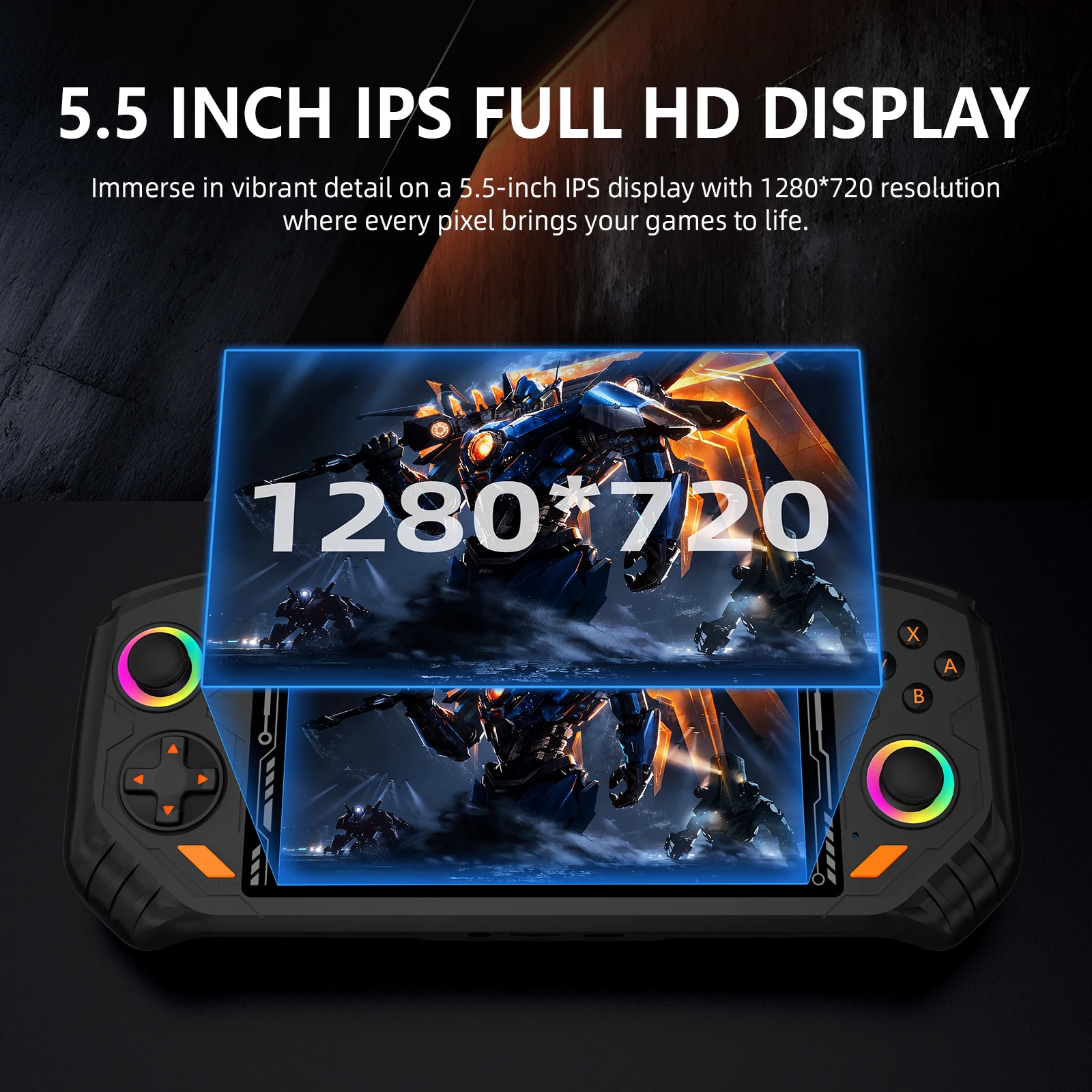 RG52 미니 휴대용 게임 콘솔 EmuELEC 시스템 2.4G WIFI 5.5인치 IPS 화면 휴대용 레트로 게임 콘솔 포켓