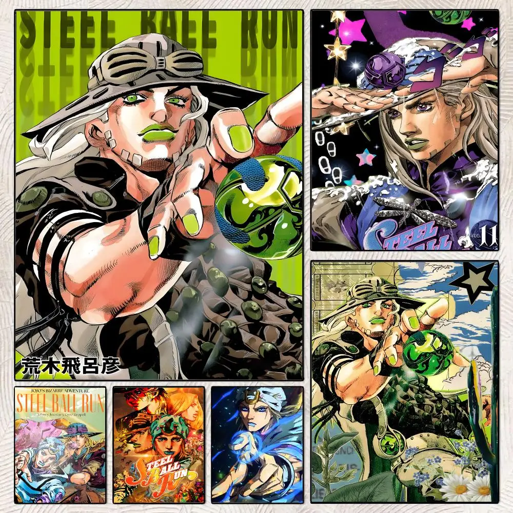 Anime S-Steel Ball Run Poster Poster Decorative Wall Art Stickers Mural For Home Living Room Hallway Decor Gift