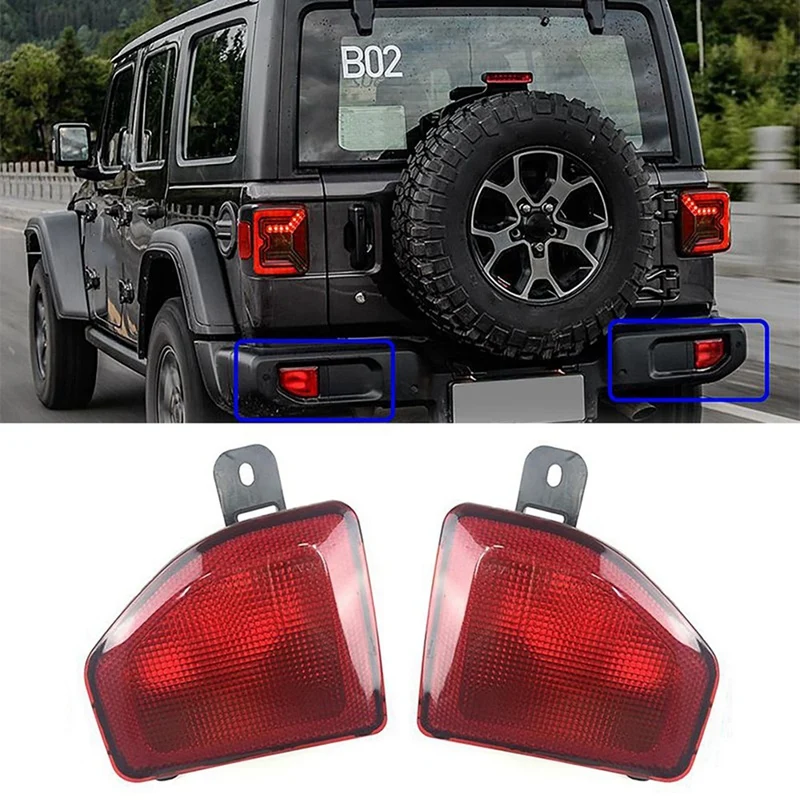 Car Rear Bumper Reflectors Rear Bumper Brake Lights Rear Bar Lights For Jeep Wrangler 2018-2020 68281932AC 68281933AC