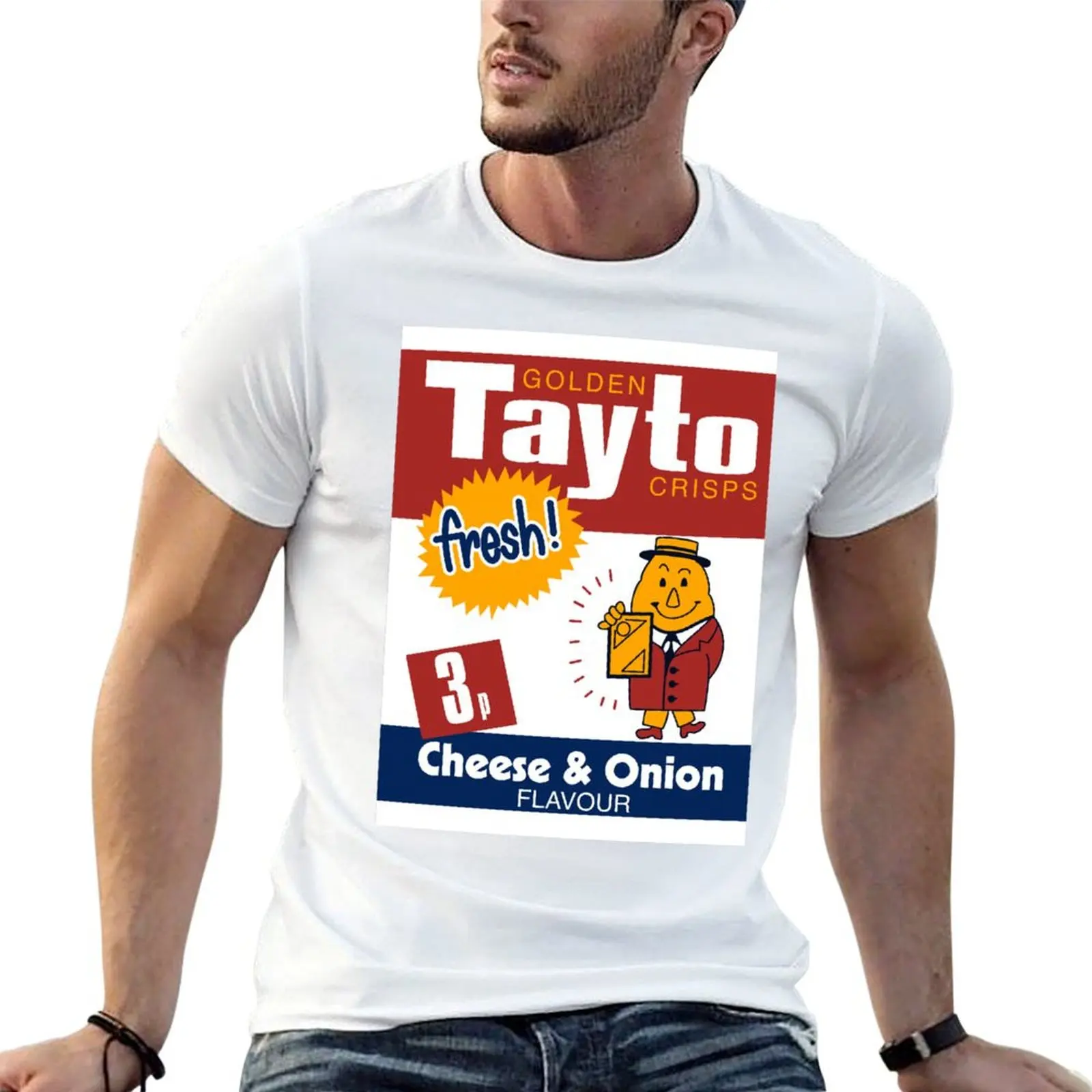 

Tayto Cheese & Onion Retro Snack T-Shirt mens graphic t shirts man t shirts high quality luxury brand T-Shirt