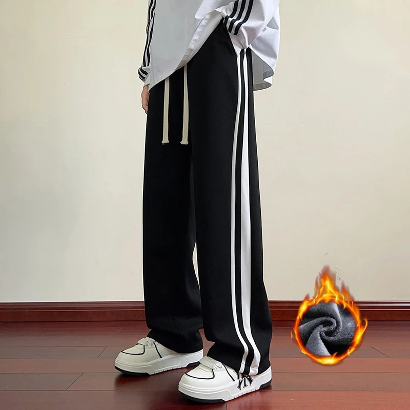 

Мужские зимние спортивные брюки на флисовой подкладке, повседневные нейтральные дышащие свободные брюки для фитнеса на открытом воздухе для мужчин